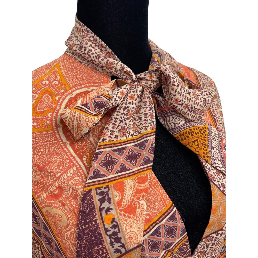 Divine Heritage Revolve Paisley Tie Neck Dress in Orchid Size S NWT - Picture 3 of 13